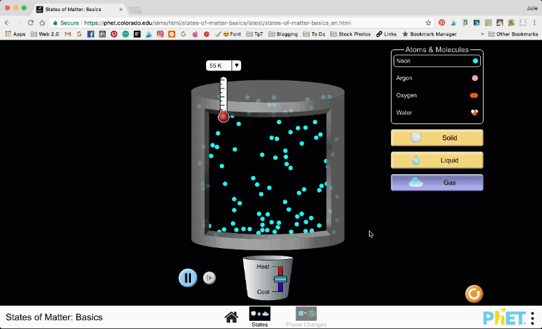 phet gas simulations